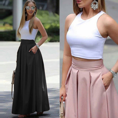 Marli - Jupe Plissée Unie À Taille Haute