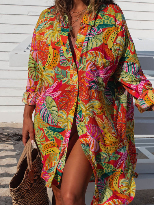 Leslie - Robe maxi boutonnée imprimée