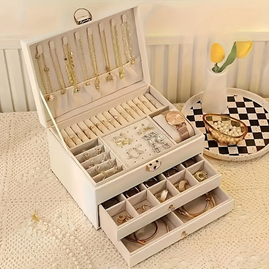Boîte à bijoux luxueuse avec plusieurs compartiments – Rangement élégant pour tous vos accessoires