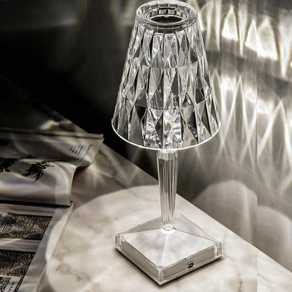 Lampe de table en verre diamant fascinante