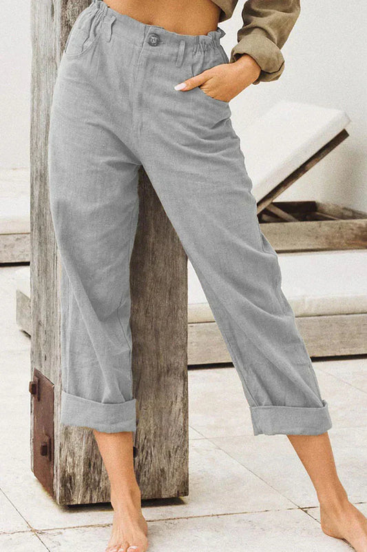 Adèle - Pantalon En Lin Décontracté Et Élégant