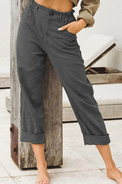 Adèle - Pantalon En Lin Décontracté Et Élégant