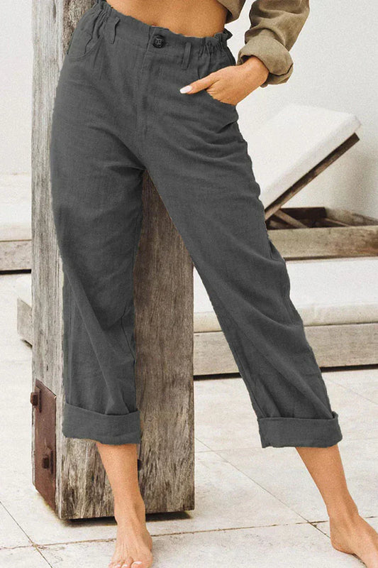 Adèle - Pantalon En Lin Décontracté Et Élégant