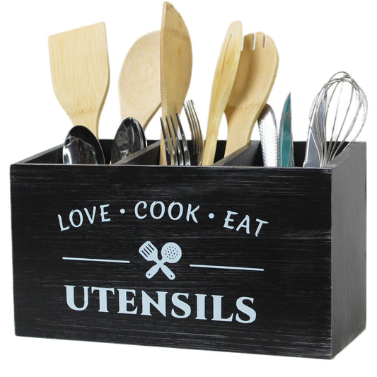 Boîte de rangement en bois élégante pour organiser couverts et ustensiles