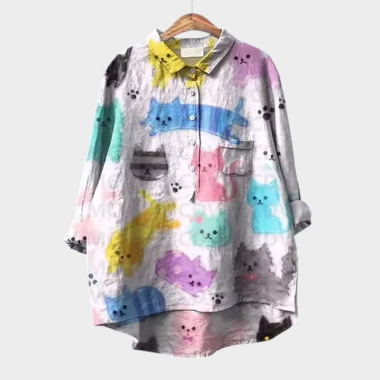 Jenny - chemise détendue avec une pression d'art Fet