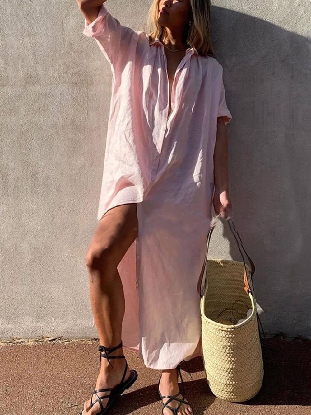 Jillian - robe maxi de chemise lâche