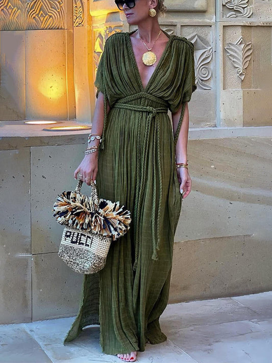 Mika - robe maxi drapée légère