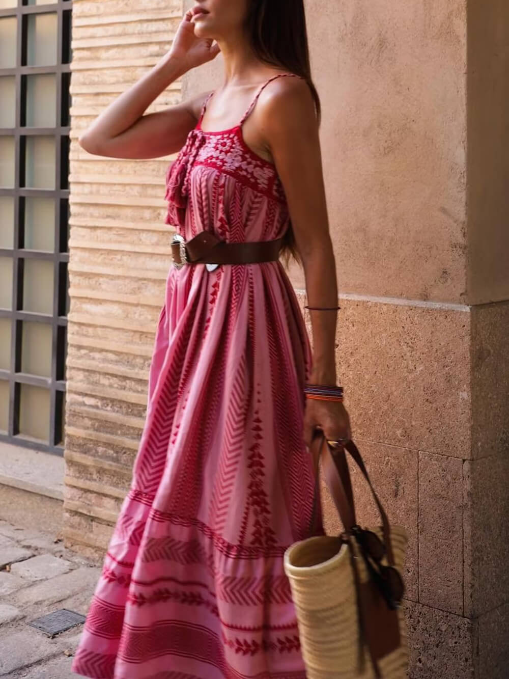 Michaela - robe maxi sans manches décontractée