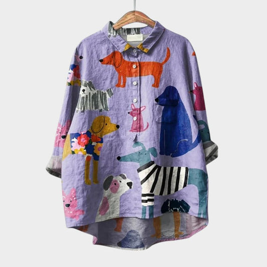 Astrid - chemise détendue avec imprimé pour animaux de compagnie