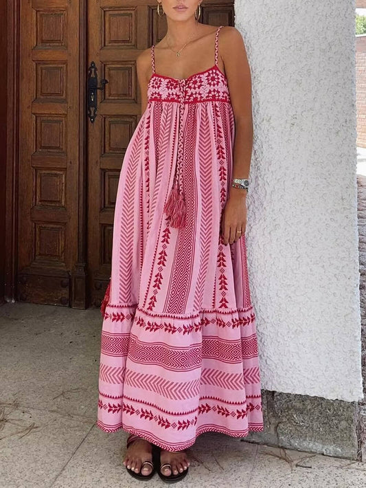 Michaela - robe maxi sans manches décontractée