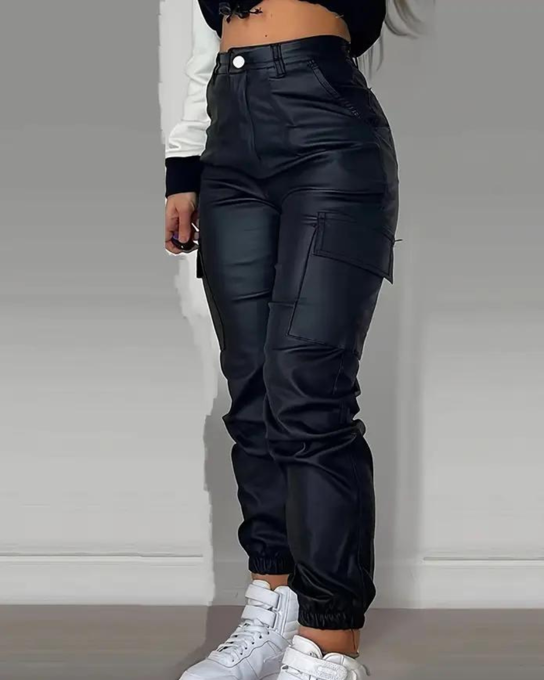 Élodie - Pantalon Cargo Confortable En Cuir