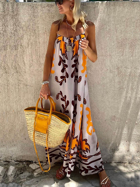 Charlie - Robe maxi sans manches imprimée