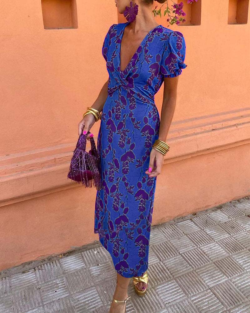 Angelina - Superbe robe midi en V-Neck