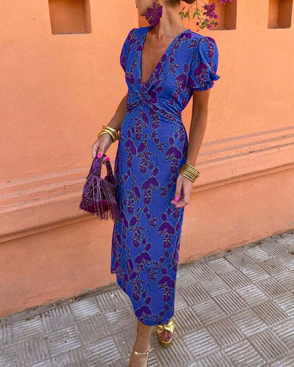 Angelina - Superbe robe midi en V-Neck