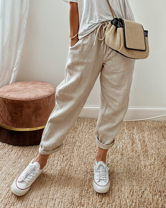 Rosa | Pantalon Élégant en Lin Mélangé