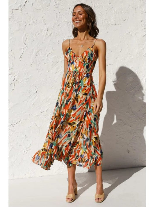 Robe Midi Colorée en Polyester - Femme - Alenya