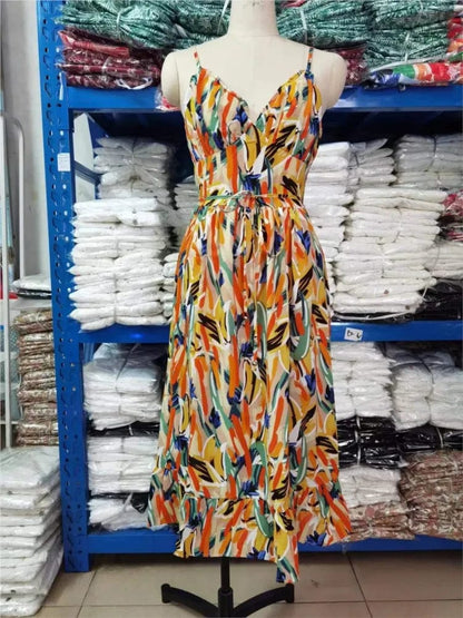 Robe Midi Colorée en Polyester - Femme - Alenya