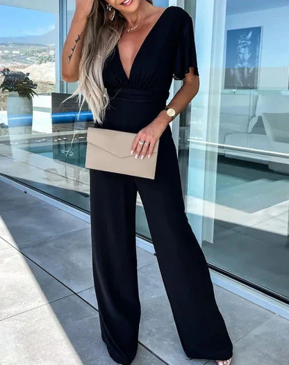 Anaïs - Combinaison À Manches Volantées Et Jambes Larges