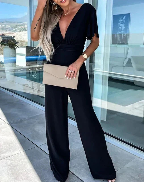 Anaïs - Combinaison À Manches Volantées Et Jambes Larges