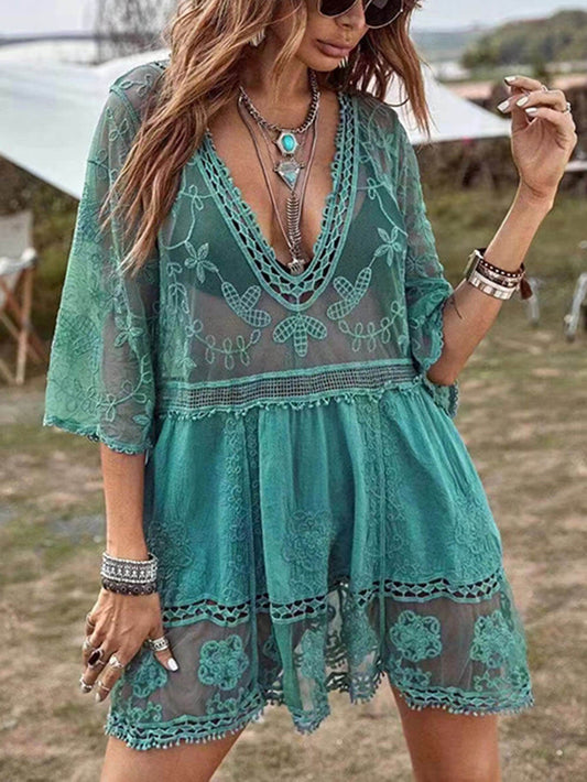 Molly - mini-robe en V lâche en V-Neck