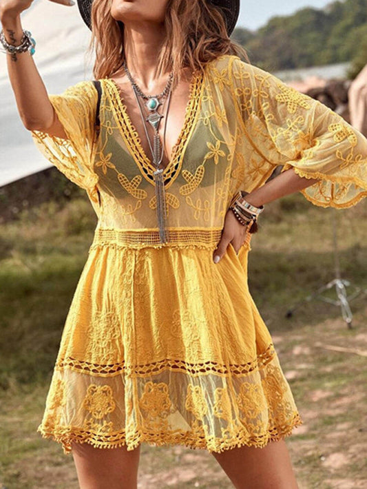 Molly - mini-robe en V lâche en V-Neck