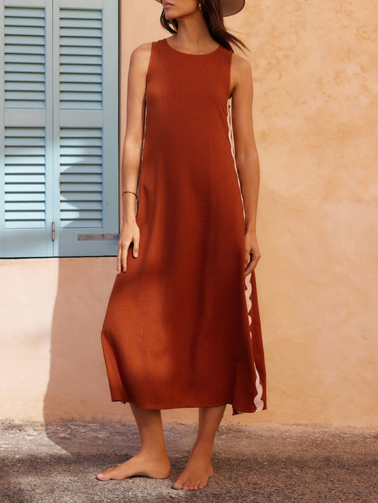Teresita - robe maxi à fente latérale lâche