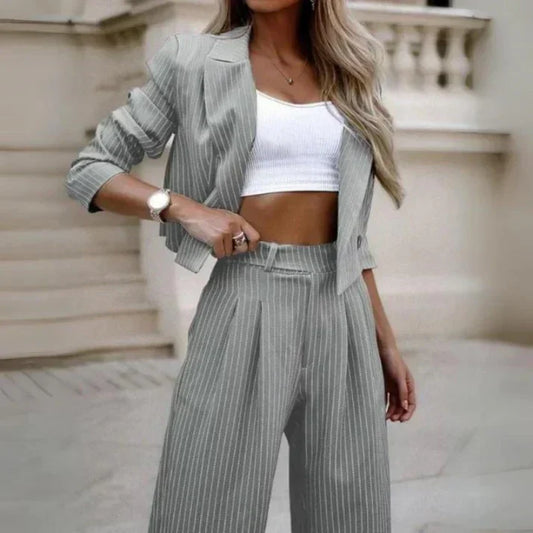 Nina - Ensemble De Tailleur Rayé À Revers
