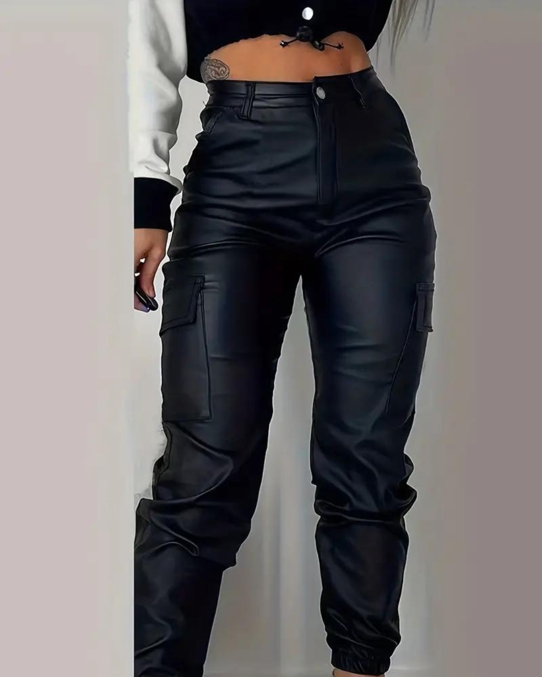 Élodie - Pantalon Cargo Confortable En Cuir