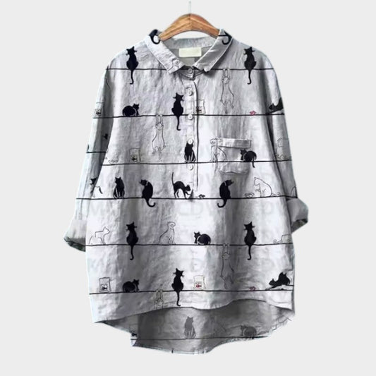 Jenny - chemise détendue avec une pression d'art Fet