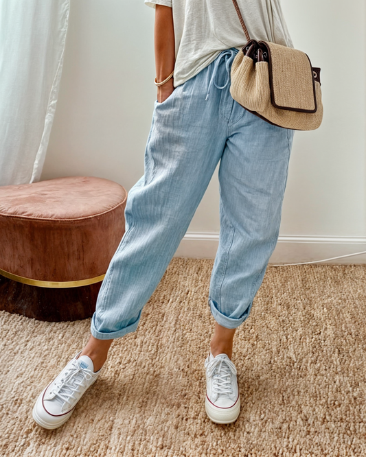 Rosa | Pantalon Élégant en Lin Mélangé
