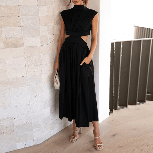 Robe Longue Élégante en Mélange de Polyester – Femme – Dorra