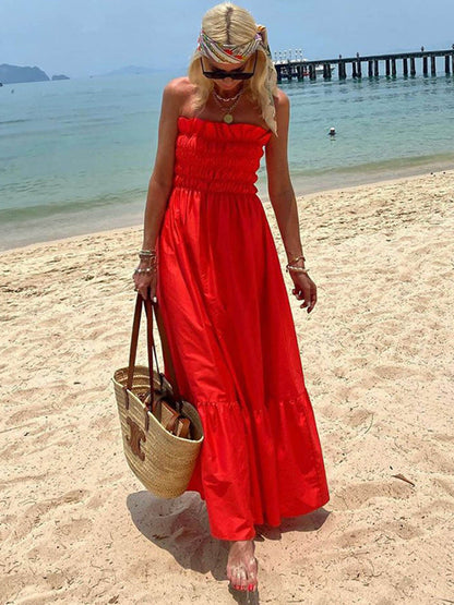 Deborah - Charmante robe maxi sans bretelles