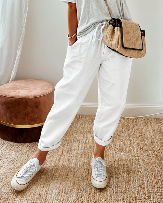 Rosa | Pantalon Élégant en Lin Mélangé