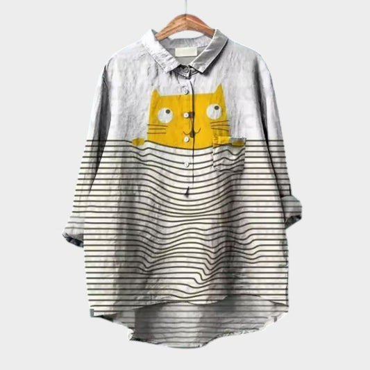 Jenny - chemise détendue avec une pression d'art Fet