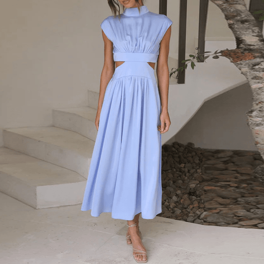 Robe Longue Élégante en Mélange de Polyester – Femme – Dorra