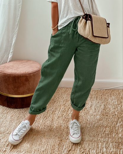 Rosa | Pantalon Élégant en Lin Mélangé