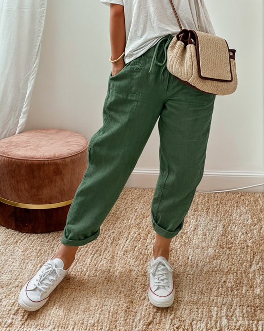 Rosa | Pantalon Élégant en Lin Mélangé