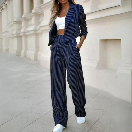 Nina - Ensemble De Tailleur Rayé À Revers