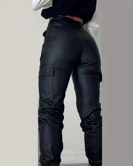 Élodie - Pantalon Cargo Confortable En Cuir