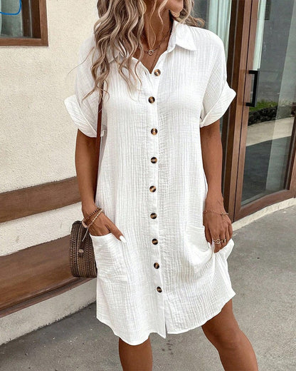 Robe Chemise Confortable en Polyester – Femme – Mélanie