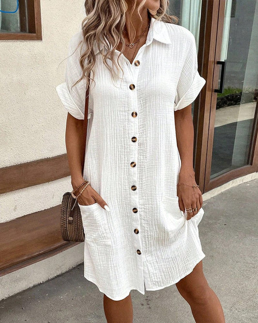 Robe Chemise Confortable en Polyester – Femme – Mélanie