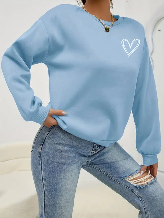 Sweat-shirt à imprimé coeur