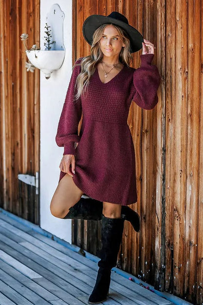 Robe Pull Courte en Maille - Femme - Nivora