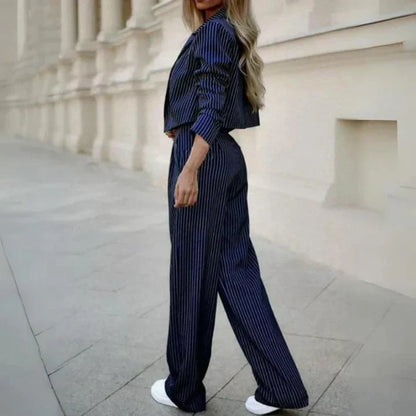 Nina - Ensemble De Tailleur Rayé À Revers