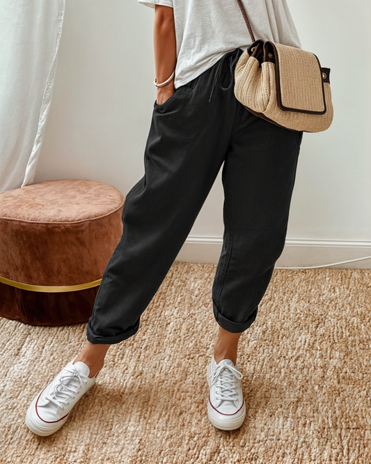 Rosa | Pantalon Élégant en Lin Mélangé