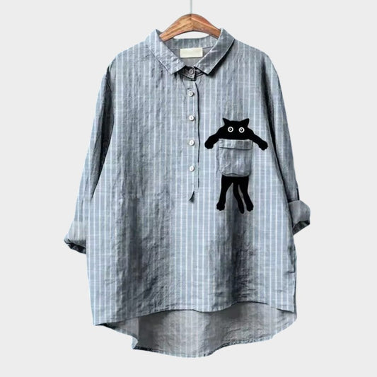 Yvonne - chemise avec animal de compagnie et imprimé fleur