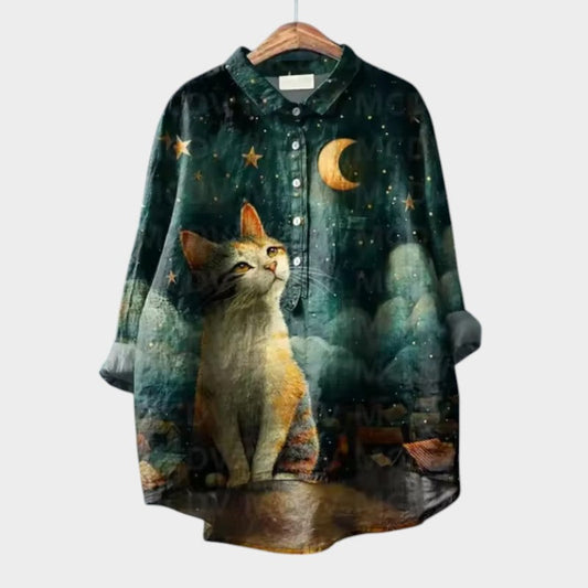 Jenny - chemise détendue avec une pression d'art Fet