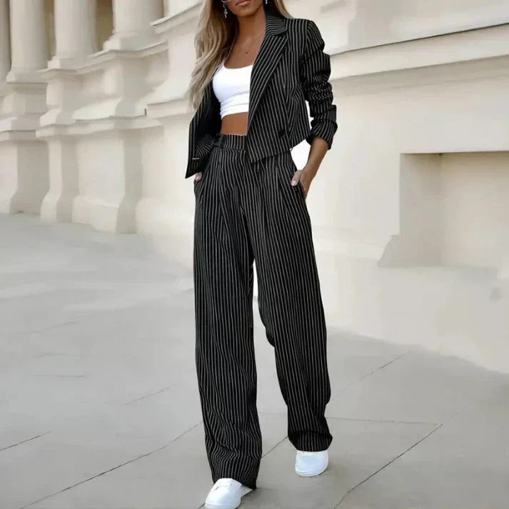 Nina - Ensemble De Tailleur Rayé À Revers
