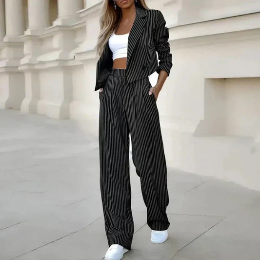 Nina - Ensemble De Tailleur Rayé À Revers