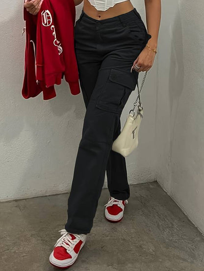 Adèle - Pantalon Cargo À Taille Haute